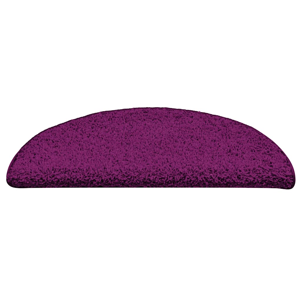 Tapetes de escada 15 peças 56x17x3 cm rosa semicircular