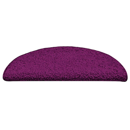 Tapetes de escada 15 peças 56x17x3 cm rosa semicircular