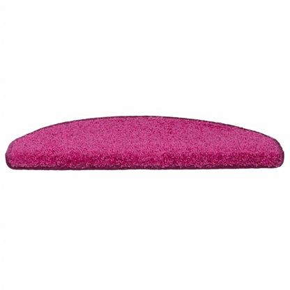 Tapetes de escada 15 peças 65x21x4 cm rosa semicircular grande