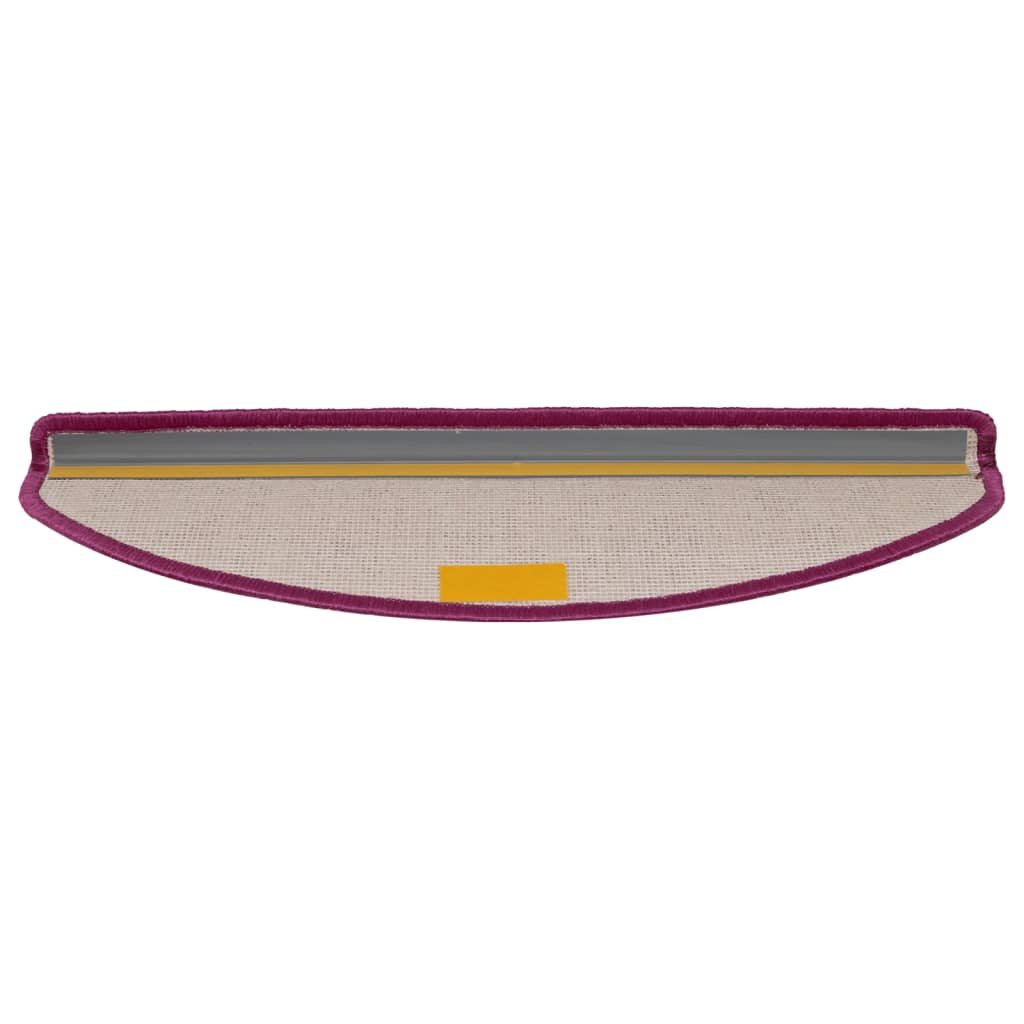 Tapetes de escada 15 peças 65x21x4 cm rosa semicircular grande