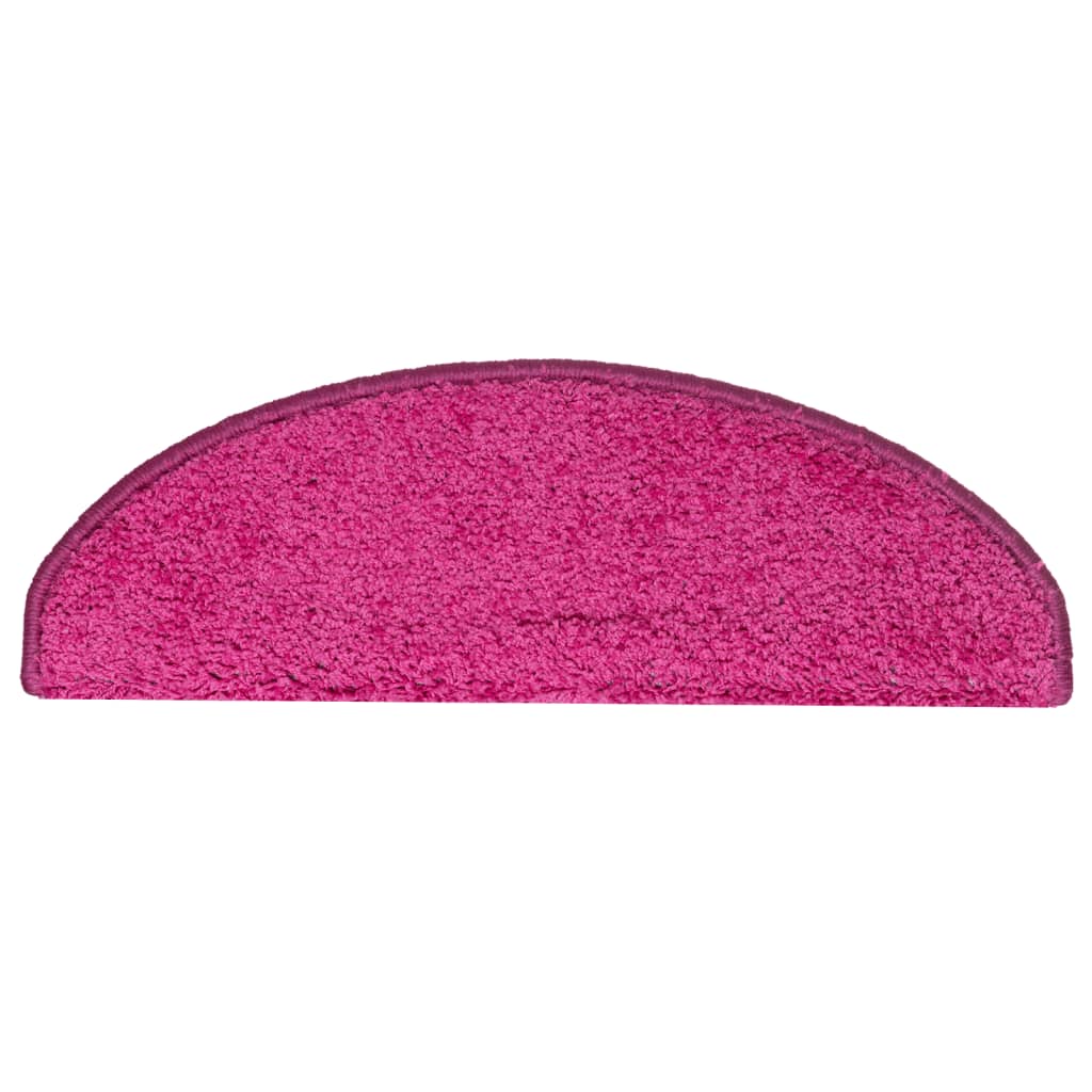 Tapetes de escada 15 peças 65x21x4 cm rosa semicircular grande