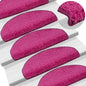 Tapetes de escada 15 peças 65x21x4 cm rosa semicircular grande
