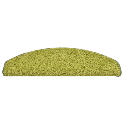 Tapetes de escada 15 peças 65x21x4 cm verde semicircular grande