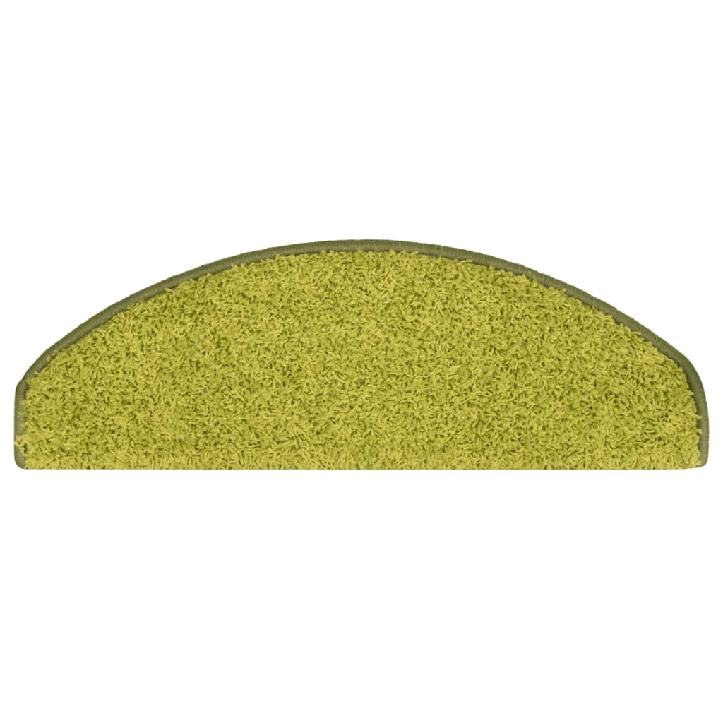 Tapetes de escada 15 peças 65x21x4 cm verde semicircular grande