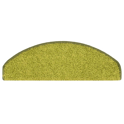 Tapetes de escada 15 peças 65x21x4 cm verde semicircular grande