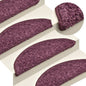 Tapetes de escada 15 peças 56x17x3 cm roxo escuro semicircular