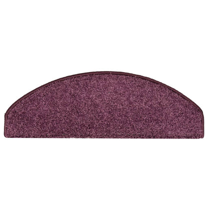 Tapetes de escada 15 peças 65x21x4 cm roxo escuro meio redondo grande