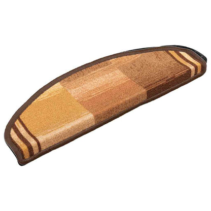 Tapetes de escada adesivos 15 pcs 65x21x4 cm castanho