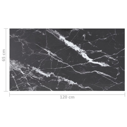 Tampo mesa 120x65cm 8mm vidro temperado design mármore preto