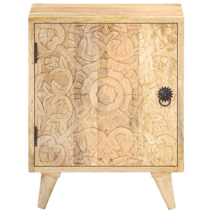 Mesa cabeceira esculpida 40x30x50 cm madeira mangueira maciça