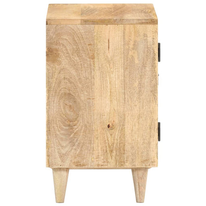 Mesa cabeceira esculpida 40x30x50 cm madeira mangueira maciça