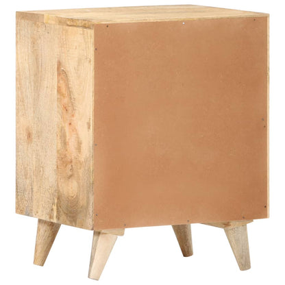 Mesa cabeceira esculpida 40x30x50 cm madeira mangueira maciça