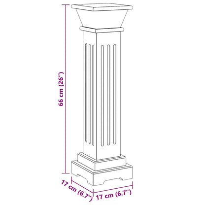 Suporte p/ plantas pilar quadrado 17x17x66 cm MDF madeira clara