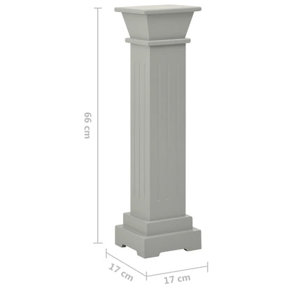 Suporte p/ plantas pilar quadrado 17x17x66 cm MDF cinzento
