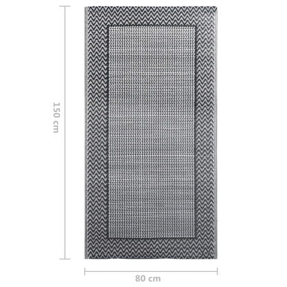 Tapete de exterior 80x150 cm PP cinzento