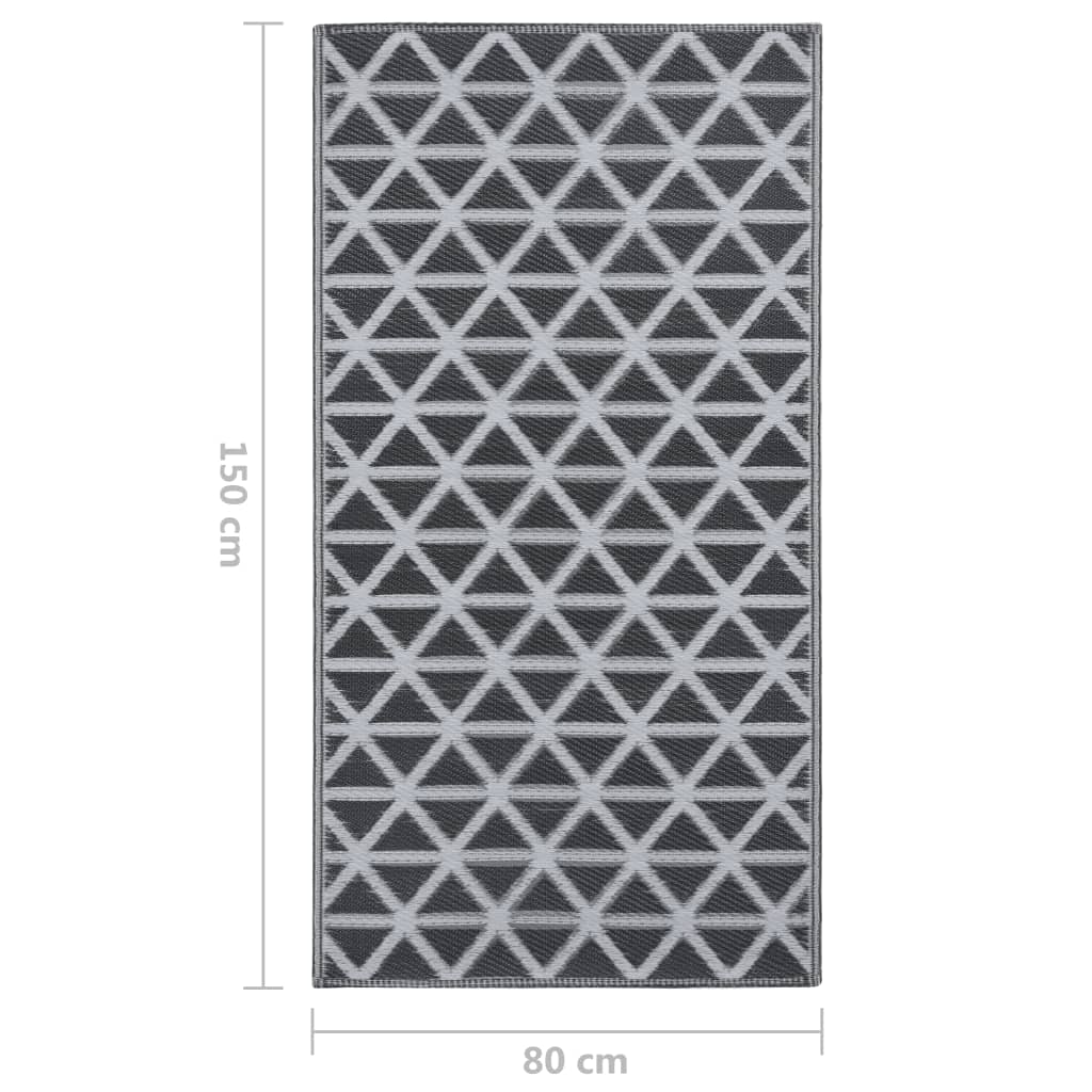 Tapete de exterior 80x150 cm ARAKIL PP preto