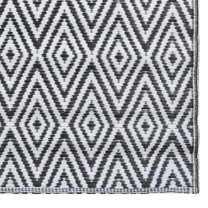 Tapete de exterior 80x150 cm ARAKIL PP branco e preto