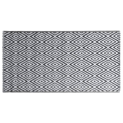 Tapete de exterior 120x180 cm ARAKIL PP branco e preto