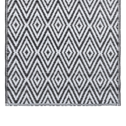 Tapete de exterior 120x180 cm ARAKIL PP branco e preto