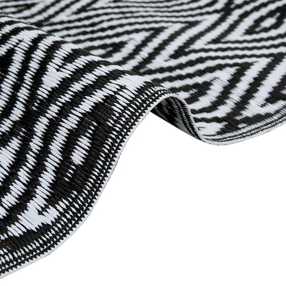 Tapete de exterior 190x290 cm ARAKIL PP branco e preto