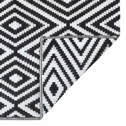 Tapete de exterior 190x290 cm ARAKIL PP branco e preto