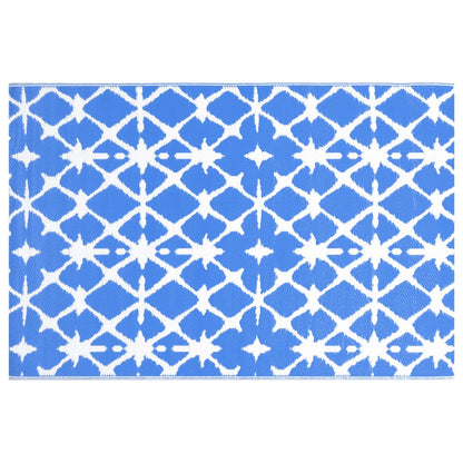 Tapete de exterior 160x230 cm ARAKIL PP azul e branco