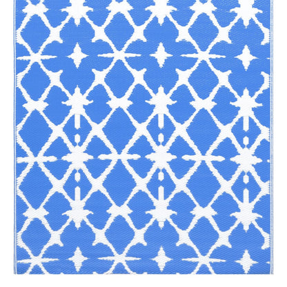 Tapete de exterior 160x230 cm ARAKIL PP azul e branco