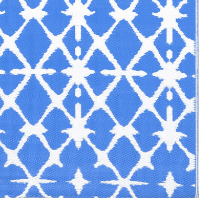 Tapete de exterior 160x230 cm ARAKIL PP azul e branco