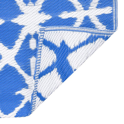 Tapete de exterior 160x230 cm ARAKIL PP azul e branco
