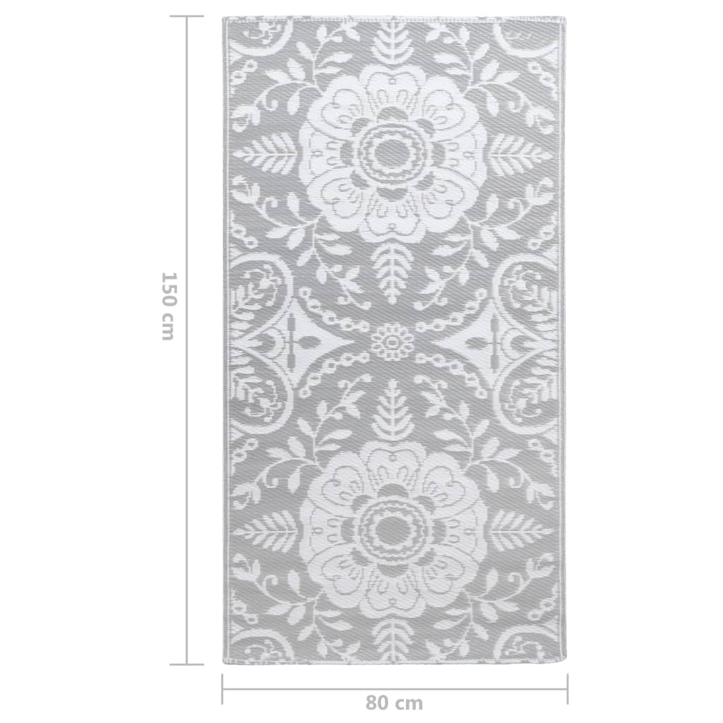 Tapete de exterior 80x150 cm ARAKIL PP cinzento-claro