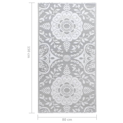 Tapete de exterior 80x150 cm ARAKIL PP cinzento-claro