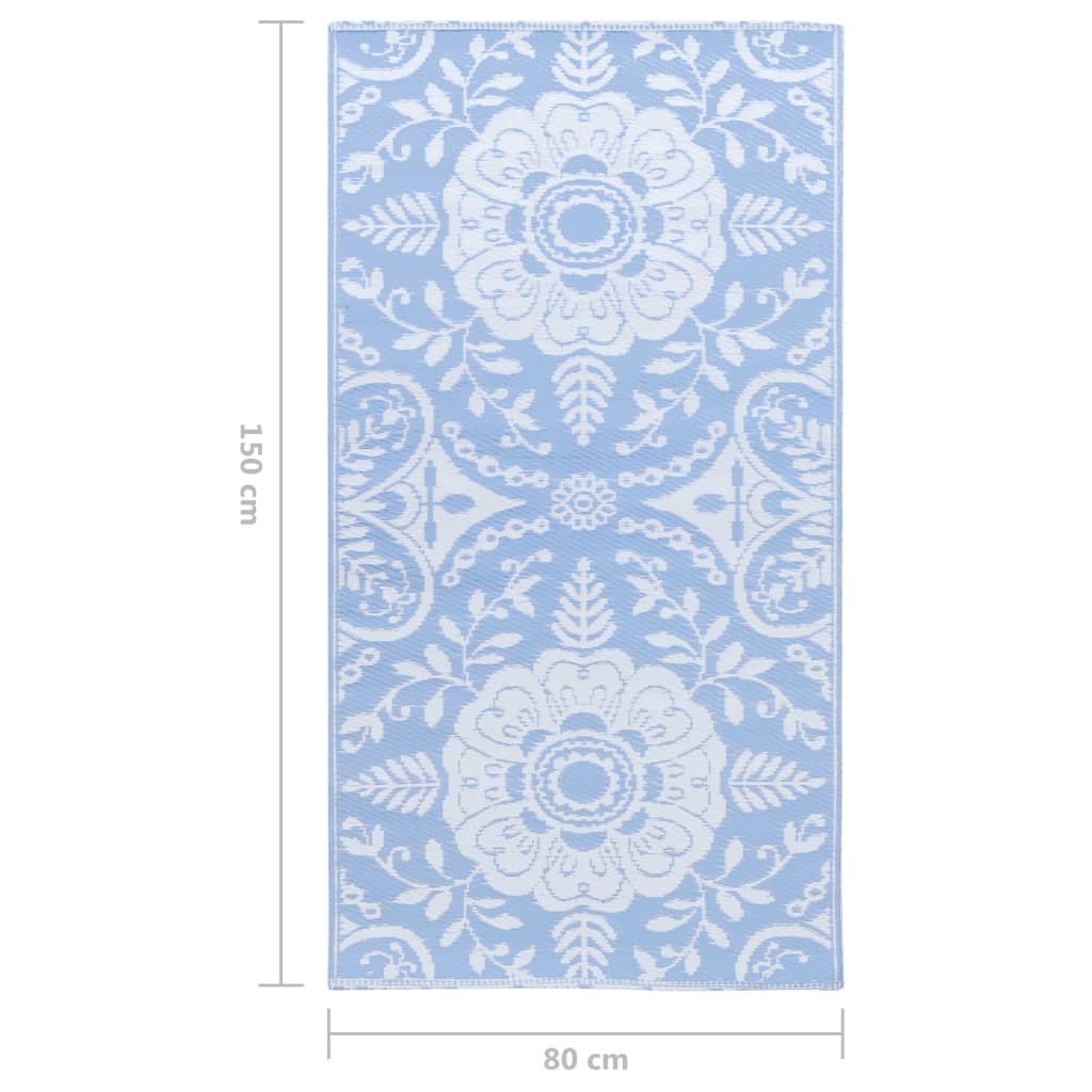 Tapete de exterior 80x150 cm ARAKIL PP azul-bebé