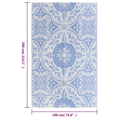 Tapete de exterior 190x290 cm ARAKIL PP azul-bebé