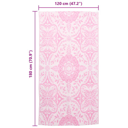 Tapete de exterior 120x180 cm ARAKIL PP cor-de-rosa