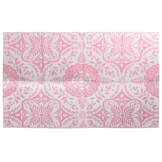 Tapete de exterior 160x230 cm ARAKIL PP cor-de-rosa