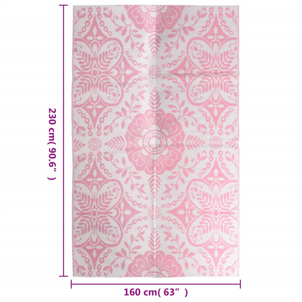 Tapete de exterior 160x230 cm ARAKIL PP cor-de-rosa