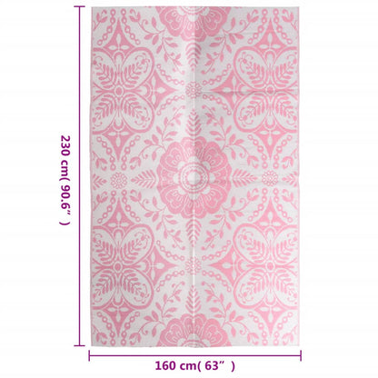 Tapete de exterior 160x230 cm ARAKIL PP cor-de-rosa