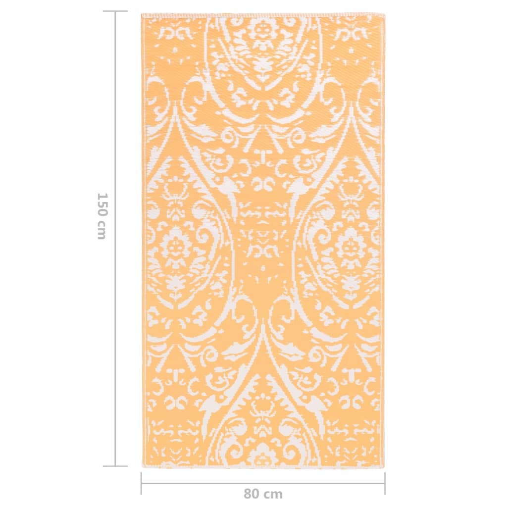 Tapete de exterior 80x150 cm ARAKIL PP laranja e branco