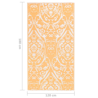 Tapete de exterior 120x180 cm ARAKIL PP laranja e branco