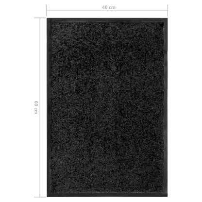Tapete de porta lavável 40x60 cm preto
