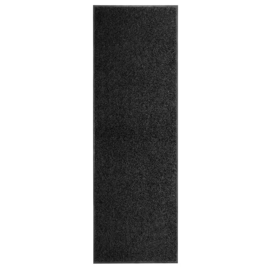 Tapete de porta lavável 60x180 cm preto