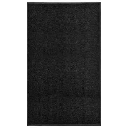 Tapete de porta lavável 90x150 cm preto