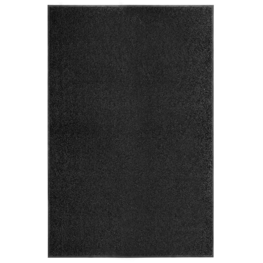 Tapete de porta lavável 120x180 cm preto