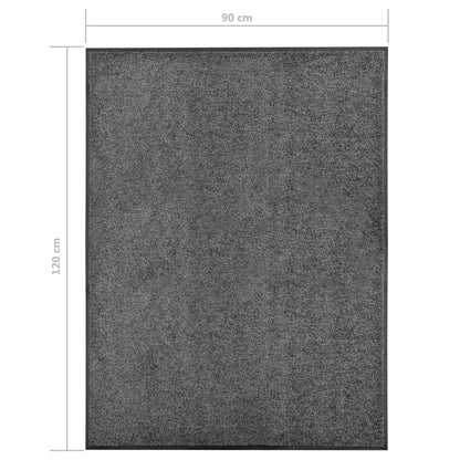 Tapete de porta lavável 90x120 cm antracite