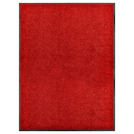 Tapete de porta lavável 90x120 cm vermelho