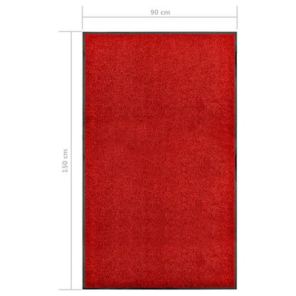 Tapete de porta lavável 90x150 cm vermelho