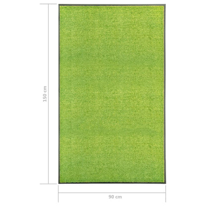 Tapete de porta lavável 90x150 cm verde