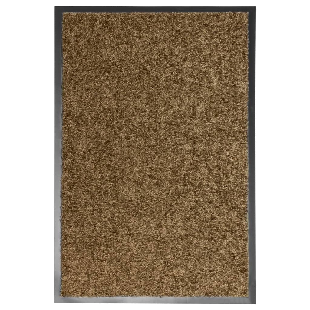 Tapete de porta lavável 40x60 cm castanho
