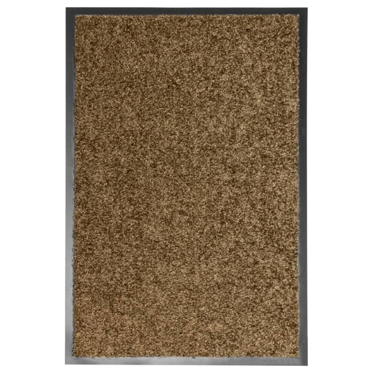 Tapete de porta lavável 40x60 cm castanho