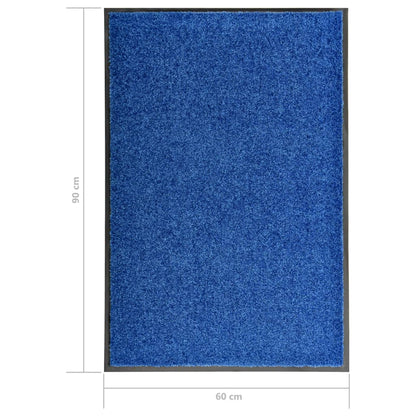 Tapete de porta lavável 60x90 cm azul